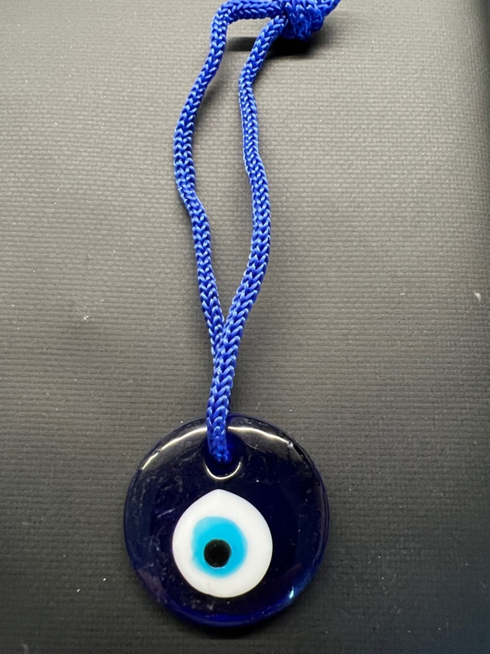 Blue Glass Evil Eye Pendant Necklace